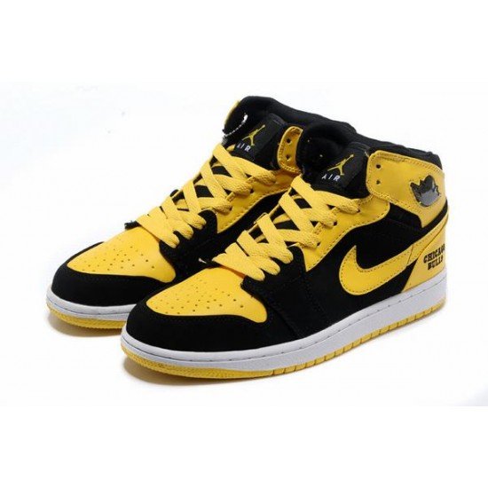 Air Jordan I (1) Retro Black Yellow White-129