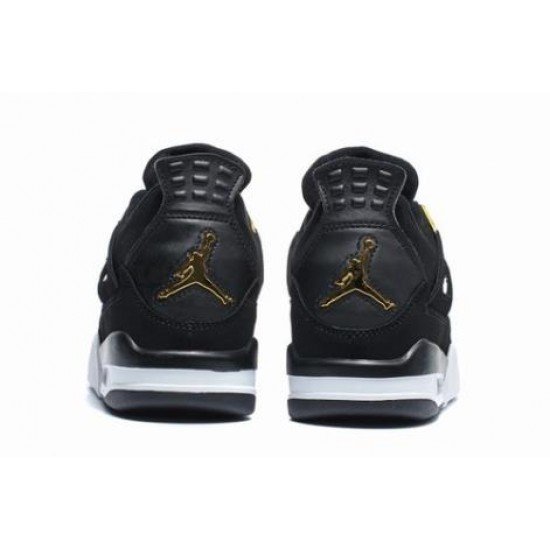 Air Jordan 4 Royalty Black White Gold