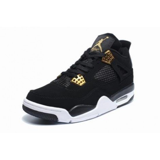 Air Jordan 4 Royalty Black White Gold