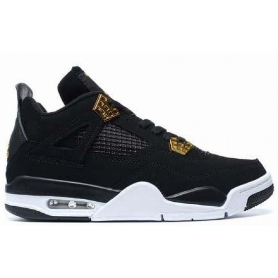 Air Jordan 4 Royalty Black White Gold