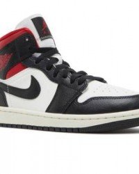 Wmns Air Jordan 1 Mid Black Sail Gym Red