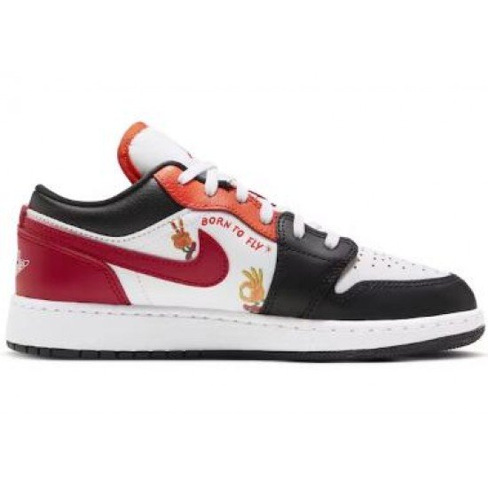 Air Jordan 1 Low Flaming Swoosh GS 